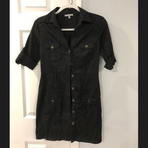 Black button up dress